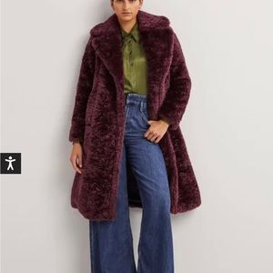 Boden Teddy coat in color FIG